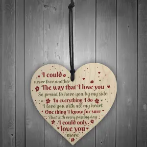 Red Ocean Special Valentines Day Gift For Your Boyfriend Girlfriend Husband Wife Love Plaque Wooden Heart Keepsake Plaque