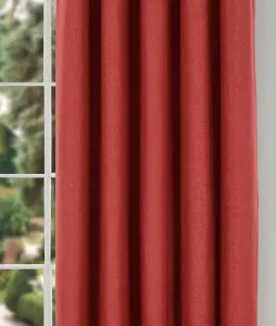 Home Curtains Spencer Faux Wool Blackout 45w x 54d" (114x137cm) Terracotta Lined Eyelet Curtains (PAIR)