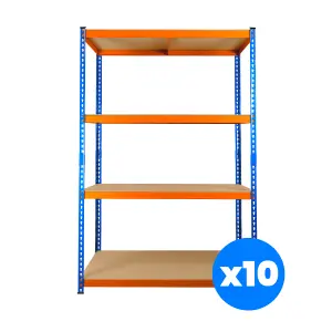 10 Bays of 4 Tier Extra Heavy Duty Storage Racking 1800h x 1200w x 450d mm 300kg