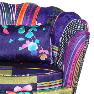 Fabric Patchwork Daisy Accent Chair