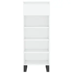 Berkfield Shoe Cabinet High Gloss White 40x36x105 cm Engineered Wood