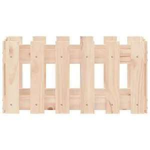 Berkfield Garden Planter with Fence Design 60x30x30 cm Solid Wood Pine