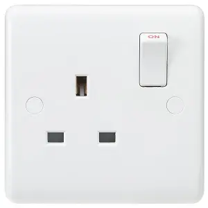 MLA Knightsbridge Curved Edge 13A 1 Gang Sp Socket - CU7000S