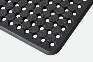 Anti-Slip Hard-Wearing Rubber Walkway Utility Mat 100cm x 5m Roll Black