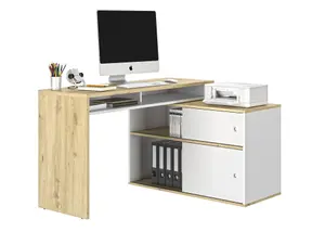 Diagone Oak & White Modular Desk