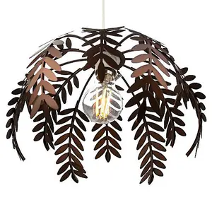 Classic Fern Leaf Design Ceiling Pendant Light Shade in Stylish Bronze Finish