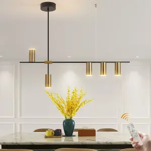 Garwarm 5-Light Gold Dimmable LED Pendant Light 30W