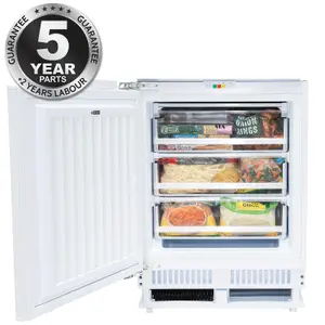 SIA RFU103 Built In 105L White Integrated Under Counter 3 Drawer Freezer