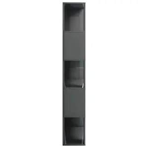 Berkfield Book Cabinet/Room Divider High Gloss Grey 80x24x159 cm Engineered Wood