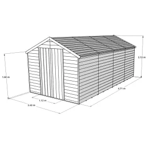 BillyOh Keeper Overlap Apex Wooden Shed - 16x8 - Windowed