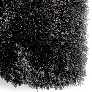 Black/Grey Handmade Modern Shaggy Easy to Clean Abstract Optical/ (3D) Rug For Dining Room Bedroom And Living Room-180cm X 270cm