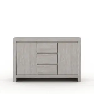 Ellani Cubbot 116Cm Wide 2 Door 3 Drawer Sideboard Dusty Grey Oak