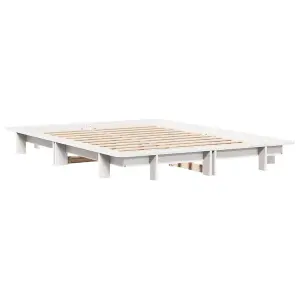 Berkfield Bed Frame without Mattress White 140x190 cm Solid Wood Pine