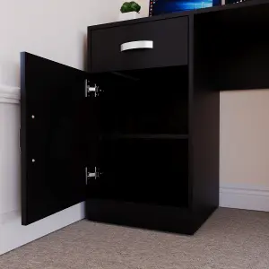 Vida Designs Hudson Black Computer Desk With 1 Drawer and Door