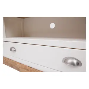 Tropea Off White 1 Drawer TV Cabinet Chrome Cup Handle