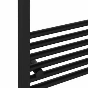 Rinse Bathrooms 600W Electric Heated Warming Towel Rail Bathroom Radiator Black - 1000x600mm