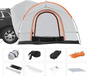 VEVOR Suv Camping Tent 8'-8' Suv Tent Attachment For Camping With Rain Layer And Carry Bag Waterproof pu2000mm Double Layer Truck Tent Accommodate