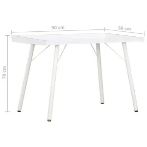 Berkfield Desk White 90x50x79 cm