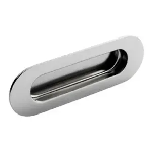 2x Low Profile Recessed Flush Pull 120 x 41mm 13mm Depth Bright Stainless Steel