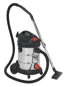 Sealey Vacuum Cleaner Industrial 30L 1400W/230V Stainless Drum Auto Start PC300SDAUTO