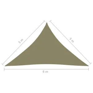 Berkfield Sunshade Sail Oxford Fabric Triangular 5x5x6 m Beige