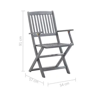 Berkfield Folding Outdoor Chairs 4 pcs Solid Acacia Wood