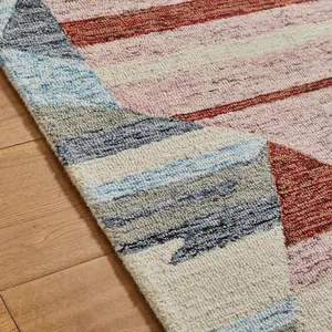 Handmade Luxurious Modern Easy to Clean Multicoloured Abstract Wool Rug for Living Room & Bedroom-160cm X 230cm