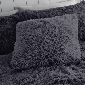 Wilfred Solid Colour Duvet Cover Set with Pillowcases Charcoal / Double - 2 Standard Pillowcases