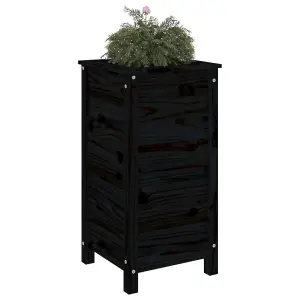 Berkfield Garden Planter Black 40x40x78 cm Solid Wood Pine