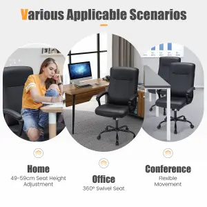 Costway Upholstered Executive Office Chair Ergonomic Computer Desk Chair Swivel Task Chair