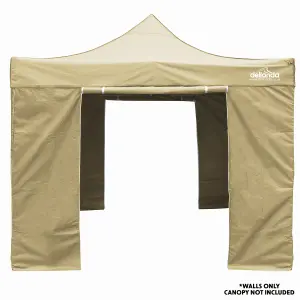 Dellonda Premium Side Walls Doors Windows For Gazebo Marquee Fits 2 x 2m - Beige