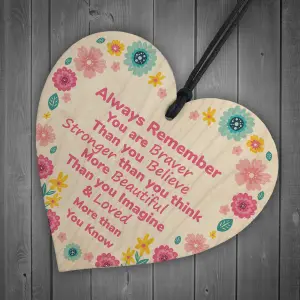 Red Ocean Inspirational Gift For Best Friend Novelty Friendship Wooden Hanging Heart Plaque Gift For Birthday