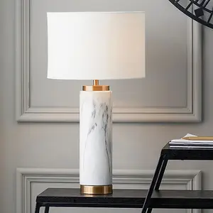 Marble Effect Ceramic Tall Table Lamp