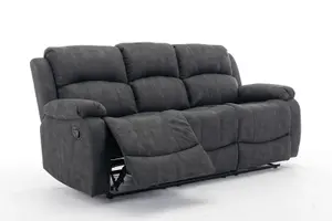 3 Seater Recliner Sofa, Manual Recliner Armchair Sofa 105 to 135 Degrees Recliner Padded Sofa - 3 Seaters