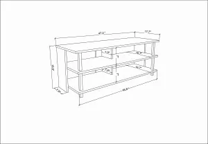 Decorotika Pueblo TV Stand TV Unit for TV's up to 55 inches