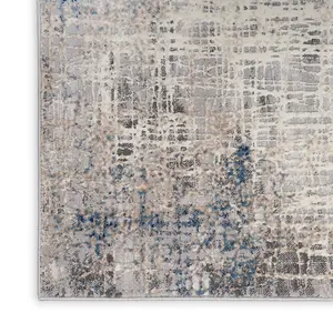 Blue Multicolor Abstract Modern Rug For Living Room Bedroom & Dining Room-274cm X 366cm