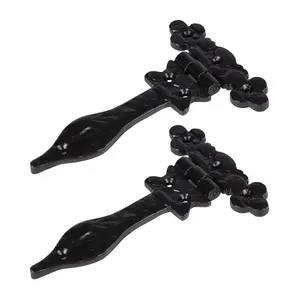 Hammer & Tongs Ornate T-Hinge - W155mm - Black - Pack of 2