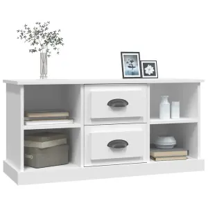 Berkfield TV Cabinet White 99.5x35.5x48 cm Engineered Wood