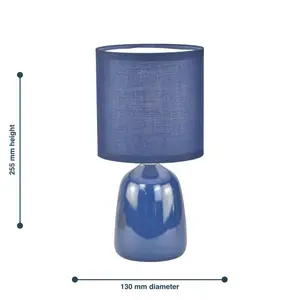 Mellisha 25.5Cm Table Lamp Set (Set of 2) Navy Blue Glaze / Blue