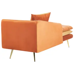 Right Hand Velvet Chaise Lounge Orange GONESSE