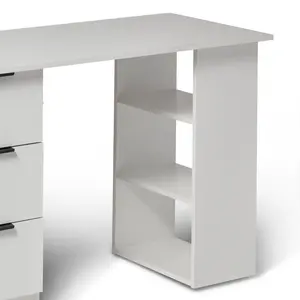 Isabella 3 Drawer Computer Desk White