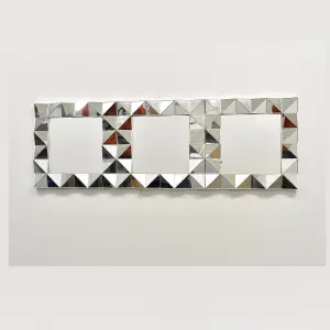 Set Of 3 40X40Cm 3D Decorative Wall Mirror Square Home Decor Art Deco