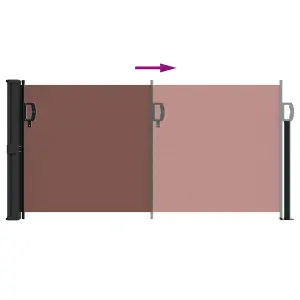 Berkfield Retractable Side Awning Brown 100x500 cm