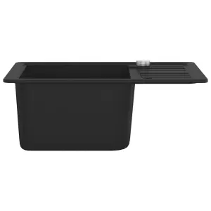 Berkfield Granite Kitchen Sink Single Basin Black