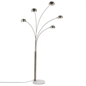 5 Light Metal Floor Lamp Gold FLINDERS