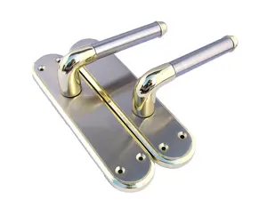 Marina Door Handle Two Tone Latch Lever - Brass and Satin by Betley Butterfly