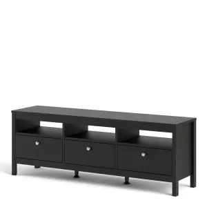 Madrid Tv-unit 3 drawers in Matt Black