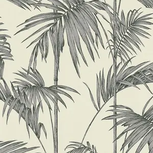 Lola Paris Palm Motif Wallpaper Cream / Silver AS Creation 36919-2