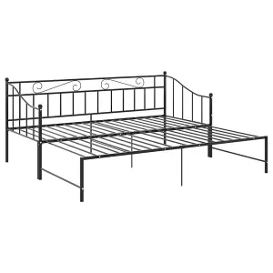 Berkfield Pull-out Sofa Bed Frame Black Metal 90x200 cm