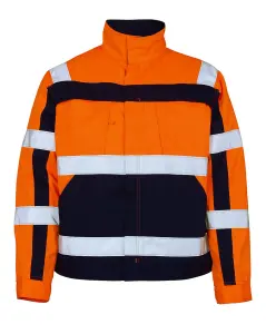 Mascot Safe Compete Cameta Work Jacket - Hi-Vis Orange (Hi-Vis Orange/Navy Blue)  (X Large)